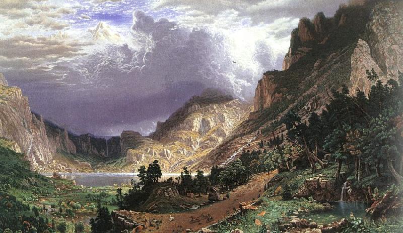 Albert Bierstadt Storm in the Rocky Mountains, Mt Rosalie oil painting image